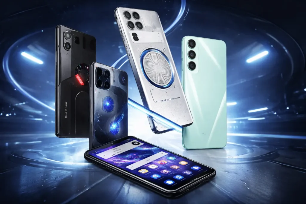 Best Gaming Phones 2026 showing high-performance smartphones designed for smooth mobile gaming