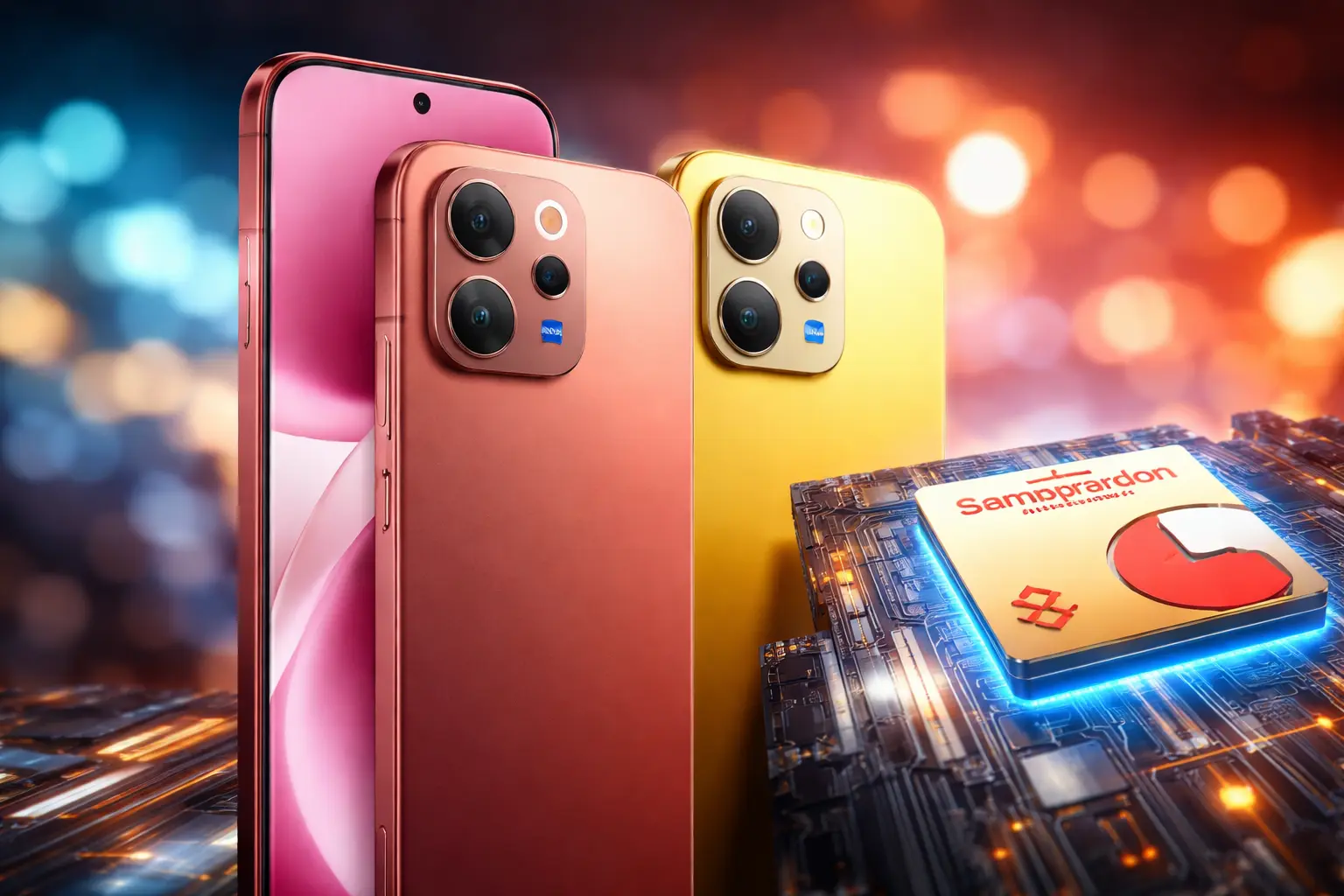 Vivo V70 Elite smartphone showing premium design with triple camera setup and powerful processor concept