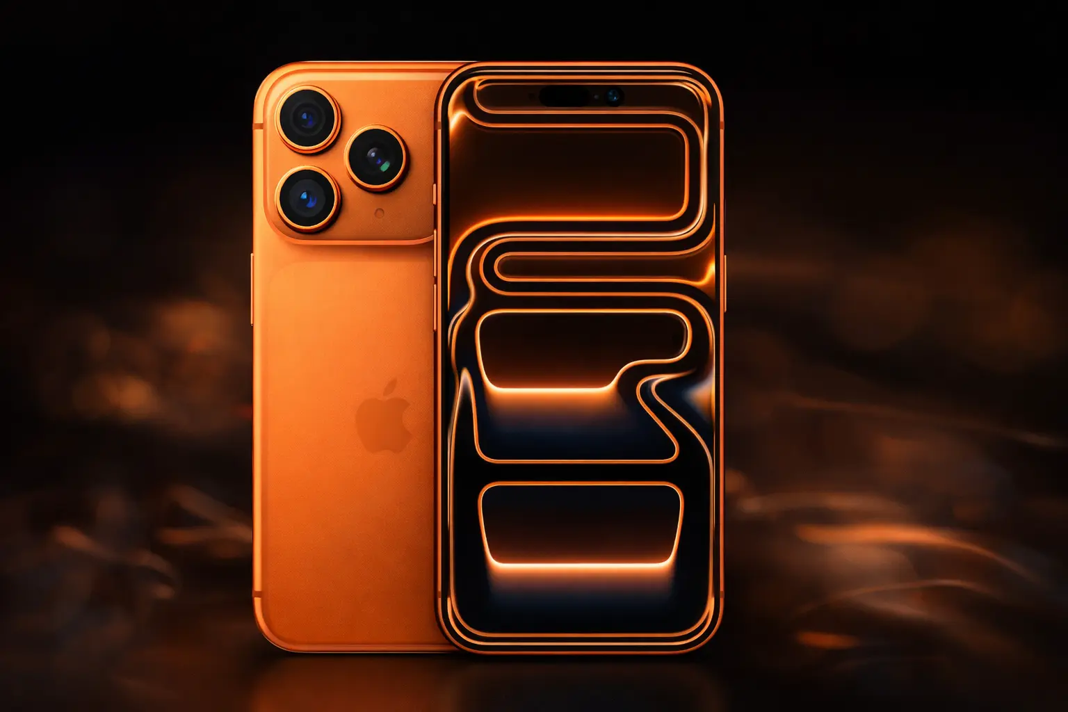 iPhone 18 Pro design showing rear triple camera and edge to edge display