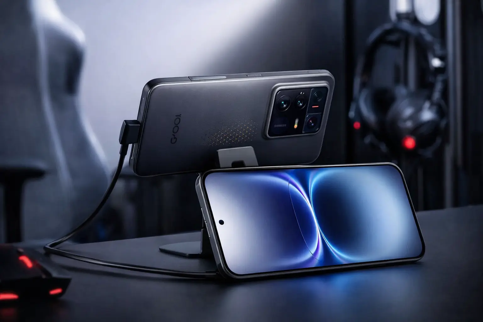 iQOO 15 Ultra smartphone showcasing bright 2K OLED display with gaming-focused design