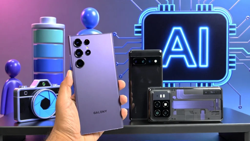 Today's mobile trends India February 8 2026 – Galaxy S26 Ultra in Cobalt Violet, Pixel 10a teaser, AI and battery icons on futuristic background