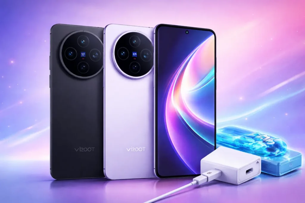 vivo X200T smartphone showing triple ZEISS camera design and curved AMOLED display